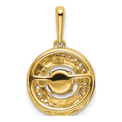 14K Yellow Gold Garnet & Diamond Moving Pendant – view 5