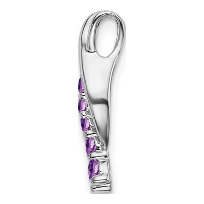 14K White Gold Amethyst Graduated Journey Slide Pendant – view 2
