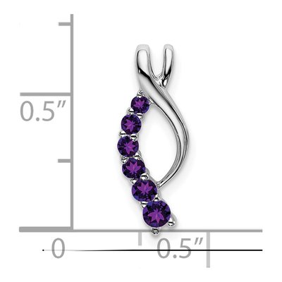 14K White Gold Amethyst Graduated Journey Slide Pendant – view 3