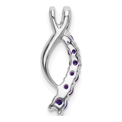 14K White Gold Amethyst Graduated Journey Slide Pendant – view 4