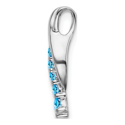 14K White Gold Swiss Blue Topaz Journey Slide Pendant – view 3