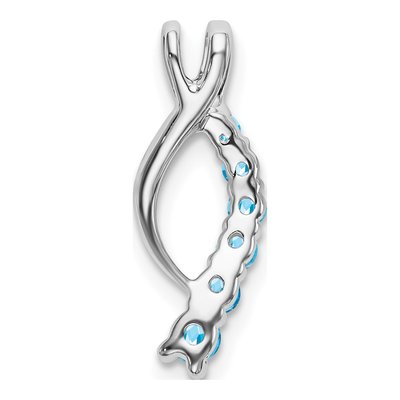 14K White Gold Swiss Blue Topaz Journey Slide Pendant – view 5
