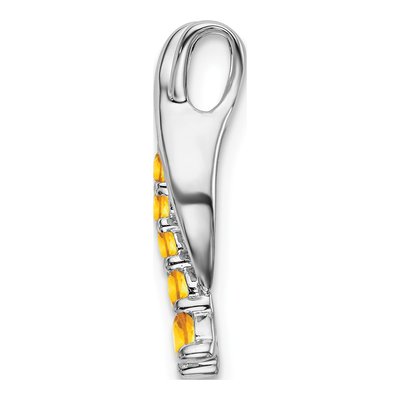 14K White Gold Citrine Graduated Journey Slide Pendant – view 2