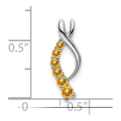 14K White Gold Citrine Graduated Journey Slide Pendant – view 3