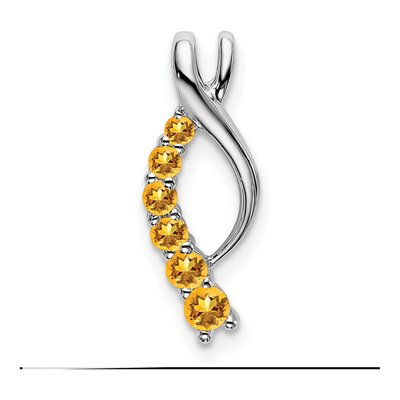 14K White Gold Citrine Graduated Journey Slide Pendant