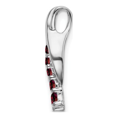 14K White Gold Garnet Graduated Journey Slide Pendant – view 2