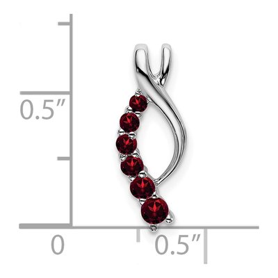14K White Gold Garnet Graduated Journey Slide Pendant – view 3