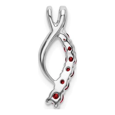 14K White Gold Garnet Graduated Journey Slide Pendant – view 4