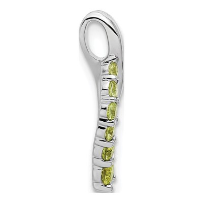 14K White Gold Peridot Graduated Journey Slide Pendant – view 2