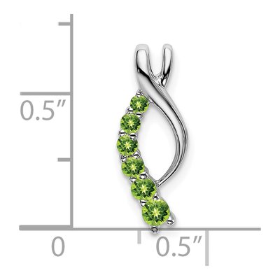 14K White Gold Peridot Graduated Journey Slide Pendant – view 3