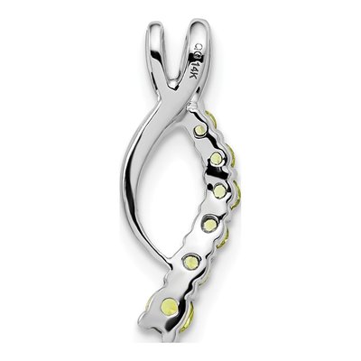 14K White Gold Peridot Graduated Journey Slide Pendant – view 4