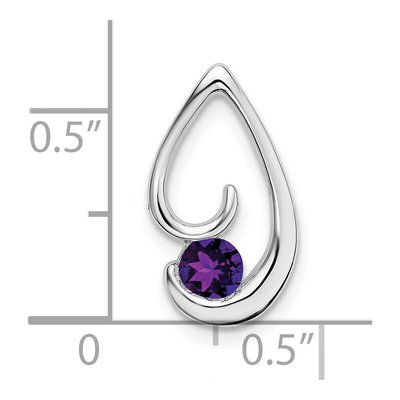 14K White Gold Amethyst Teardrop Slide Pendant – view 2