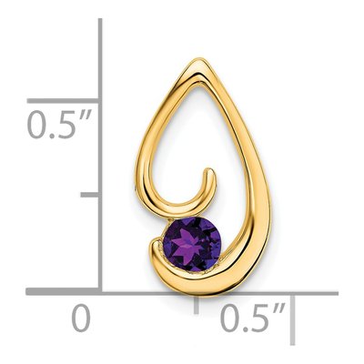 14K Yellow Gold Amethyst Teardrop Slide Pendant – view 2