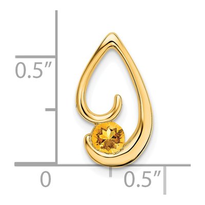 14K Yellow Gold Citrine Teardrop Slide Pendant – view 2