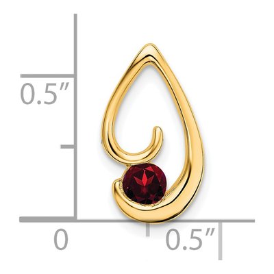 14K Yellow Gold Garnet Teardrop Slide Pendant – view 2