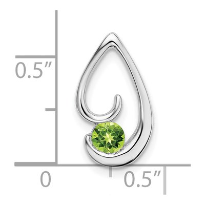 14K White Gold Peridot Teardrop Slide Pendant – view 2