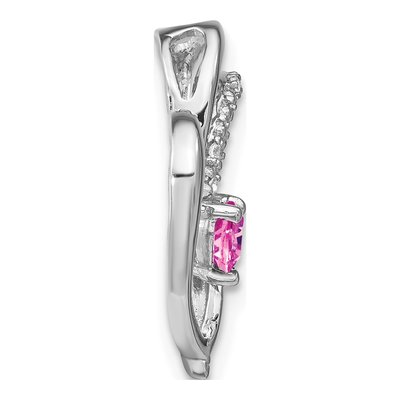 14K White Gold Diamond Heart Slide Pendant – view 2