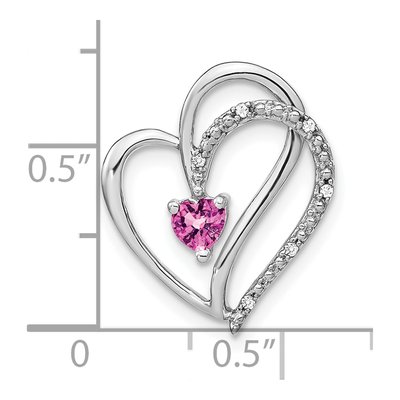 14K White Gold Diamond Heart Slide Pendant – view 3