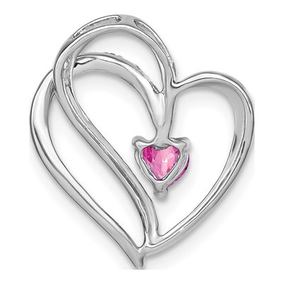 14K White Gold Diamond Heart Slide Pendant – view 4