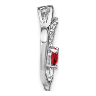 14K White Gold Ruby & Diamond Heart Slide Pendant – view 2