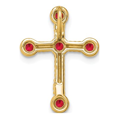 10K Yellow Gold Ruby Cross Slide Pendant – view 4