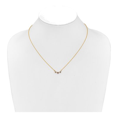 14K Yellow Gold 1/8 ct tw Ruby & Diamond Princess Necklace – view 4