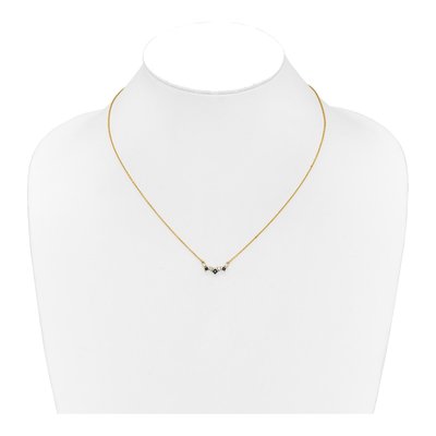 14K Yellow Gold 1/8 ct tw Sapphire & Diamond Princess Necklace – view 5