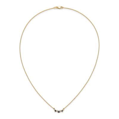 14K Yellow Gold 1/8 ct tw Sapphire & Diamond Princess Necklace – view 6