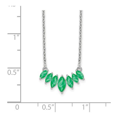 14K White Gold Emerald 18-Inch Graduated Marquise Necklace – view 4