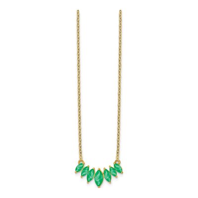 14K Yellow Gold Emerald Graduated Necklace – view 3