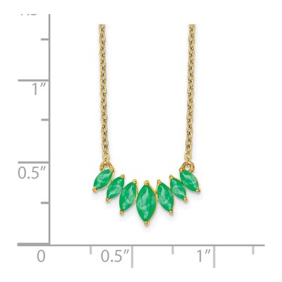 14K Yellow Gold Emerald Graduated Necklace – view 4