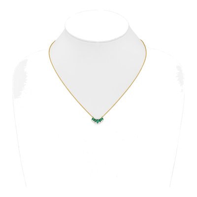 14K Yellow Gold Emerald Graduated Necklace – view 5