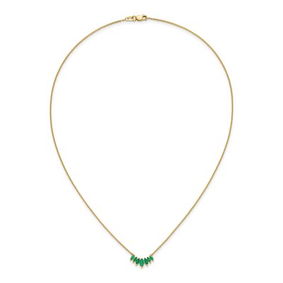 14K Yellow Gold Emerald Graduated Necklace – view 6
