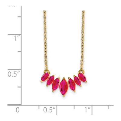 14K Yellow Gold Ruby Graduated Marquise Necklace – view 4