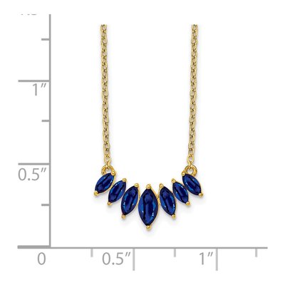 14K Yellow Gold Sapphire Graduated Necklace – view 4