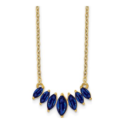 14K Yellow Gold Sapphire Graduated Necklace