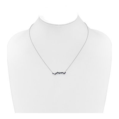 14K White Gold 1/8 ct tw Sapphire & Diamond Octagon Necklace – view 3