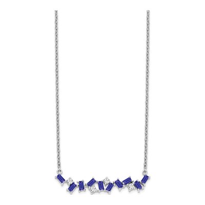 14K White Gold 1/8 ct tw Tanzanite & Diamond Octagon Necklace – view 3