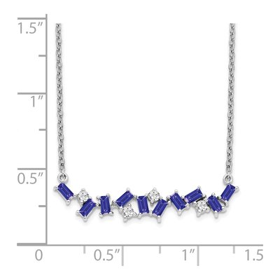 14K White Gold 1/8 ct tw Tanzanite & Diamond Octagon Necklace – view 4