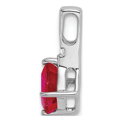 14K White Gold Ruby & Diamond Cushion Pendant – view 2