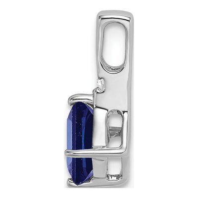 14K White Gold Sapphire & Diamond Cushion Pendant – view 2