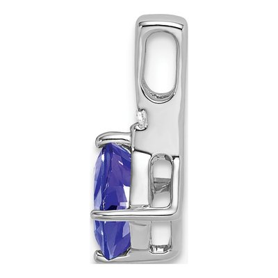 14K White Gold Tanzanite & Diamond Cushion Pendant – view 2
