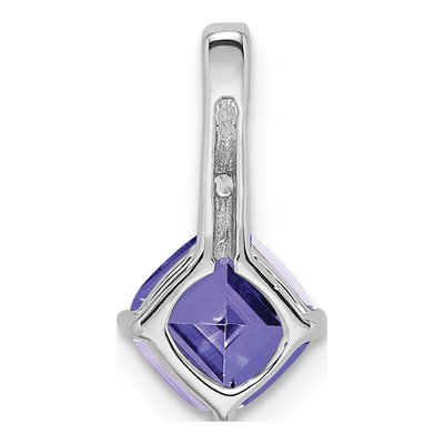 14K White Gold Tanzanite & Diamond Cushion Pendant – view 4