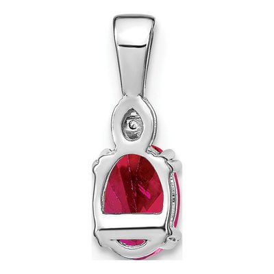 14K White Gold Ruby & Diamond Oval Pendant – view 4