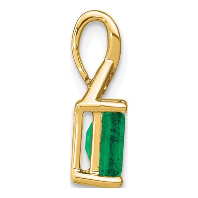14K Yellow Gold Emerald & Diamond Rectangle Pendant – view 3