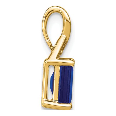 14K Yellow Gold Sapphire & Diamond Emerald-Cut Pendant – view 3