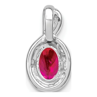 14K White Gold Ruby & Diamond Halo Pendant – view 5