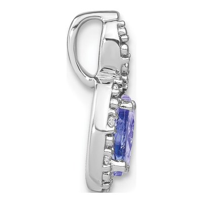 14K White Gold Tanzanite & Diamond Halo Pendant – view 3