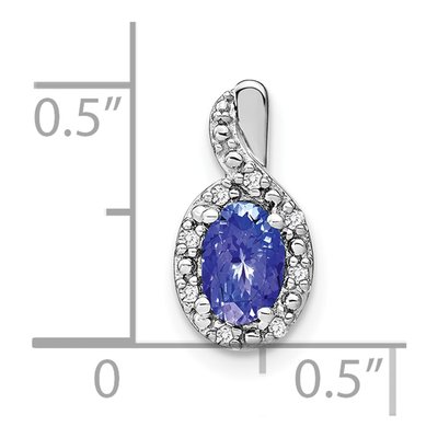 14K White Gold Tanzanite & Diamond Halo Pendant – view 4
