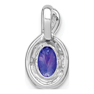 14K White Gold Tanzanite & Diamond Halo Pendant – view 5